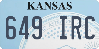 KS license plate 649IRC