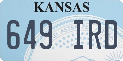 KS license plate 649IRD