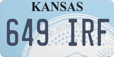 KS license plate 649IRF
