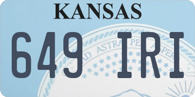 KS license plate 649IRI