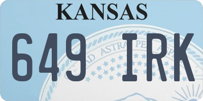 KS license plate 649IRK