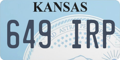 KS license plate 649IRP