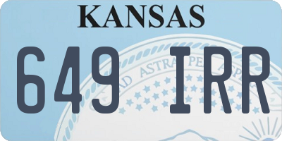 KS license plate 649IRR