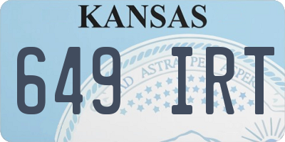 KS license plate 649IRT