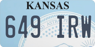KS license plate 649IRW
