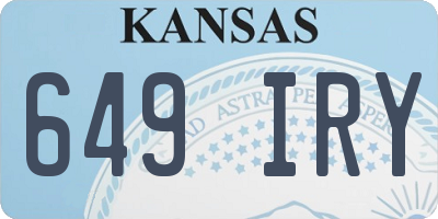 KS license plate 649IRY