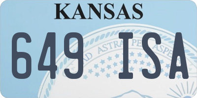 KS license plate 649ISA