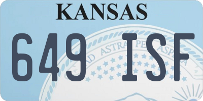 KS license plate 649ISF