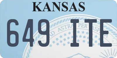 KS license plate 649ITE