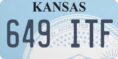 KS license plate 649ITF