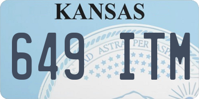 KS license plate 649ITM