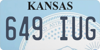 KS license plate 649IUG