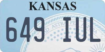 KS license plate 649IUL