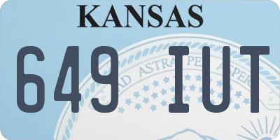 KS license plate 649IUT