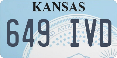 KS license plate 649IVD