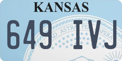 KS license plate 649IVJ