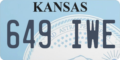 KS license plate 649IWE