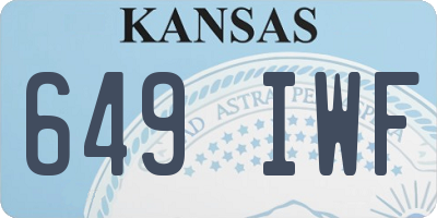 KS license plate 649IWF