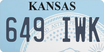 KS license plate 649IWK