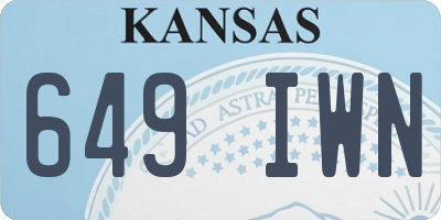 KS license plate 649IWN