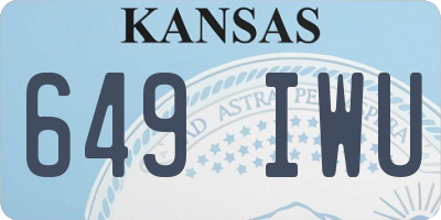 KS license plate 649IWU