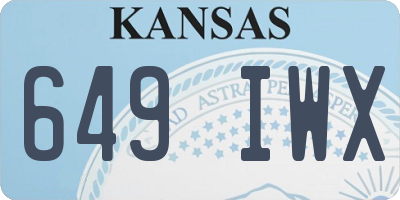 KS license plate 649IWX