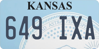 KS license plate 649IXA