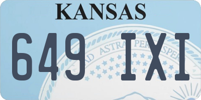 KS license plate 649IXI