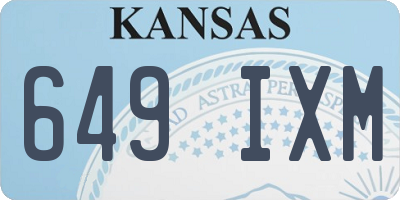 KS license plate 649IXM