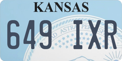 KS license plate 649IXR