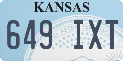 KS license plate 649IXT