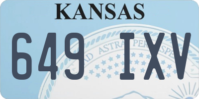 KS license plate 649IXV