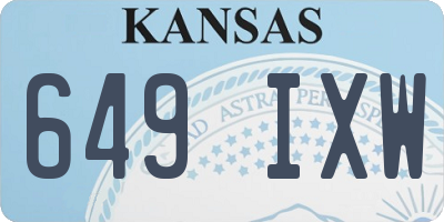 KS license plate 649IXW