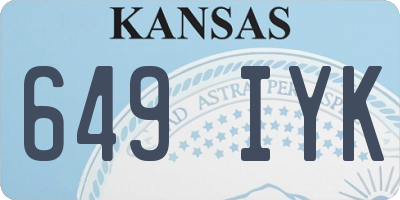 KS license plate 649IYK