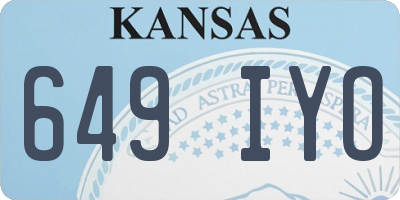 KS license plate 649IYO