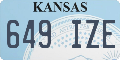 KS license plate 649IZE