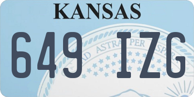 KS license plate 649IZG