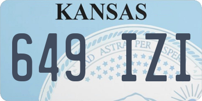 KS license plate 649IZI