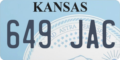 KS license plate 649JAC
