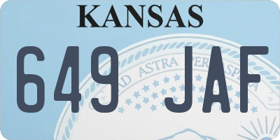 KS license plate 649JAF
