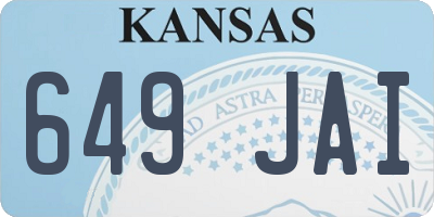 KS license plate 649JAI