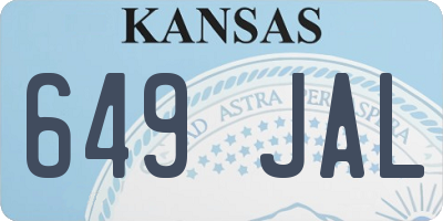 KS license plate 649JAL