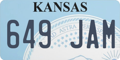 KS license plate 649JAM