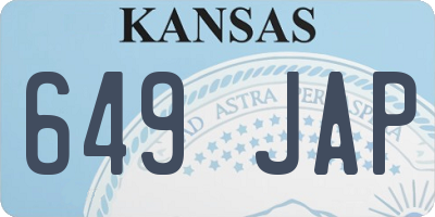 KS license plate 649JAP