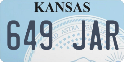KS license plate 649JAR
