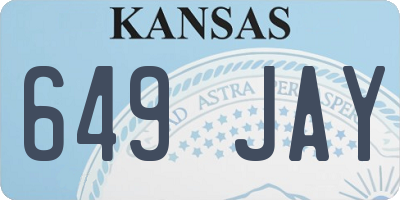 KS license plate 649JAY