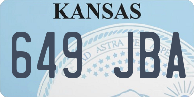 KS license plate 649JBA