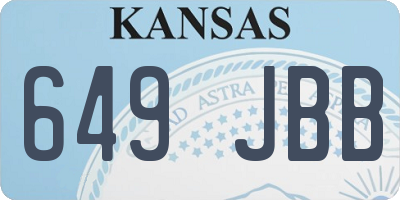 KS license plate 649JBB