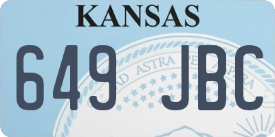 KS license plate 649JBC