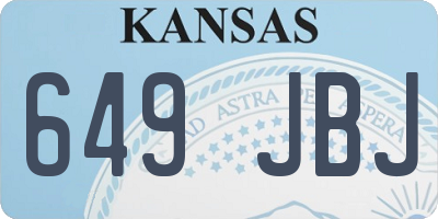 KS license plate 649JBJ